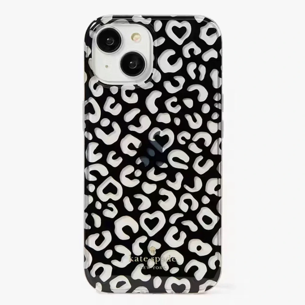 ♠️🆕Kate Spade ♠️ 🆕 Graphic Leopard Heart Print iPhone 13/14/15 Case🐆♠️